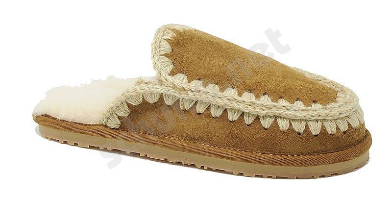 MOU Slipper Full Eskimo Stitc cognac