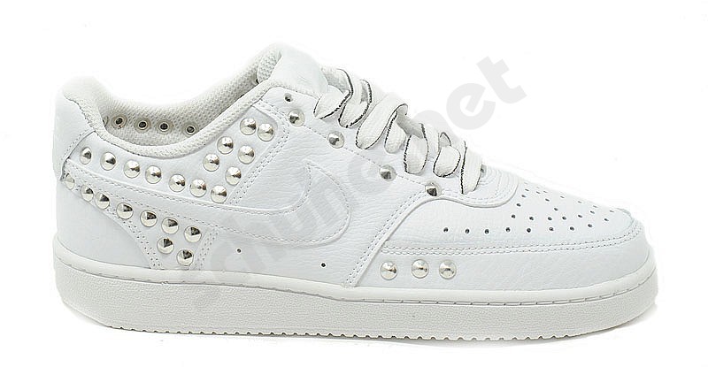 Nike Customized Court Vision Low Custom total white studs
