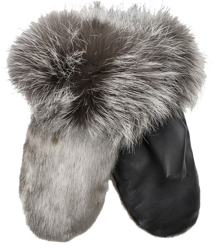 Rabanser Greenland Seal Mittens Sealskin Fox natur