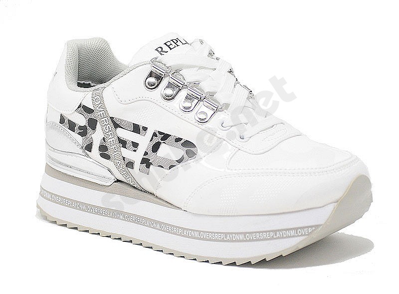 replay white sneakers