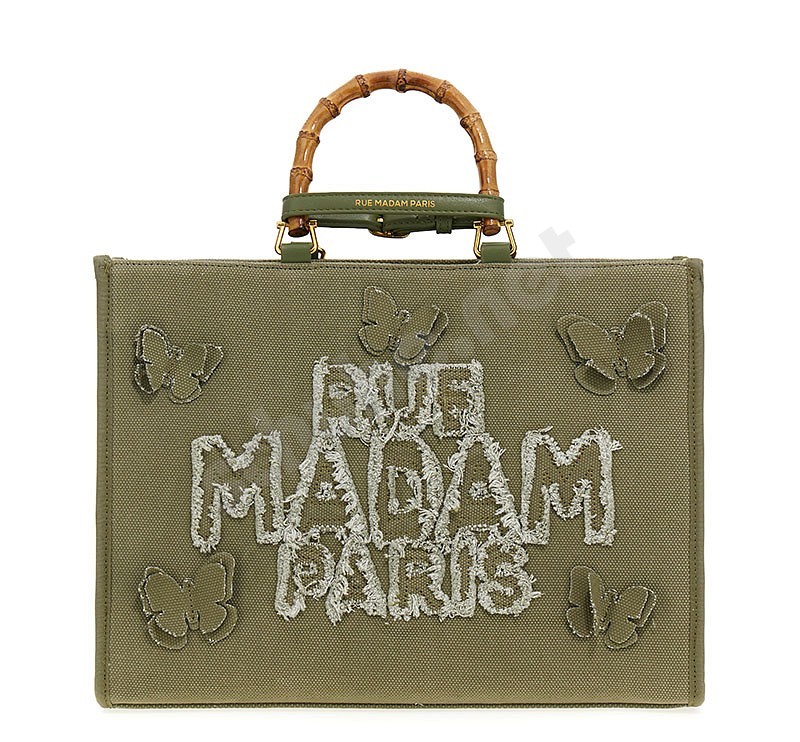 Rue Madam Paris Butterfly Tote Canvas verde