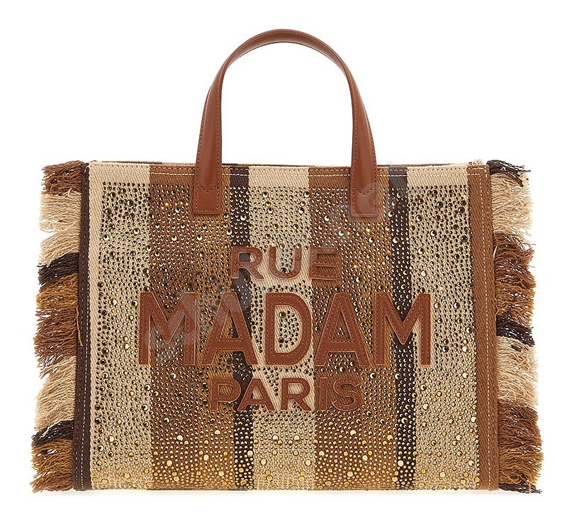 Rue Madam Paris Casablanca Tote Bag leopard stripes braun