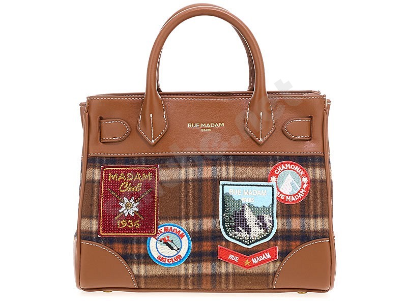Rue Madam Paris Charmonix Mini Tote Bag tartan orange