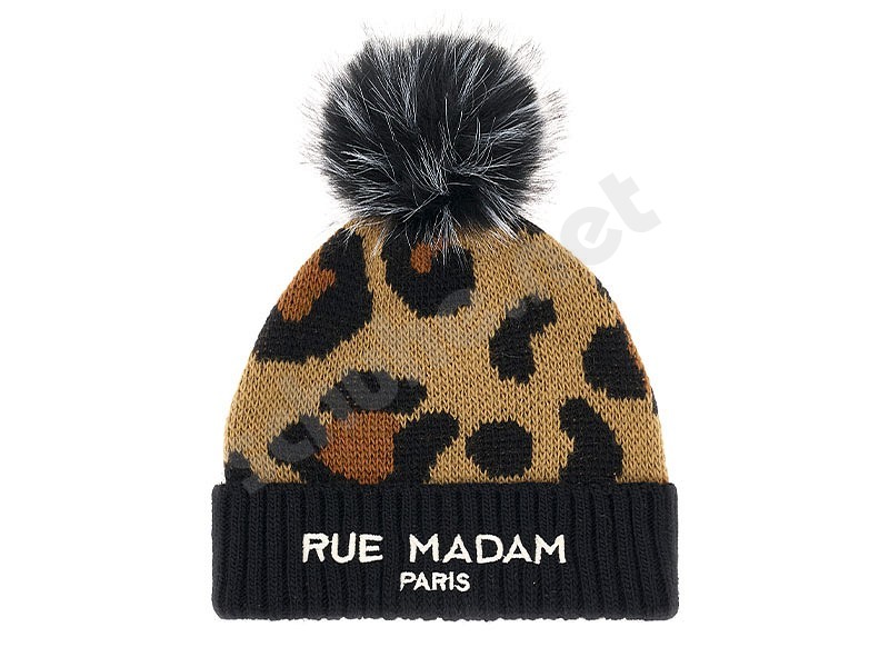 Rue Madam Paris Leopard Beanie leopard