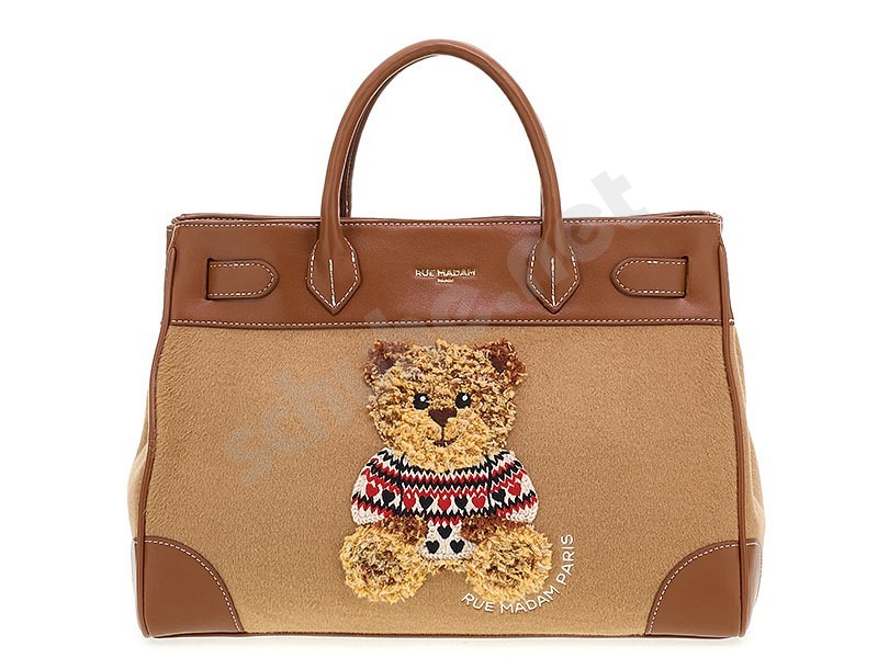 Rue Madam Paris Marvin Love Tote Bag camel