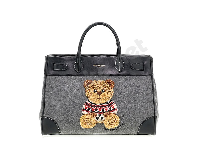 Rue Madam Paris Marvin Love Tote Bag grigio