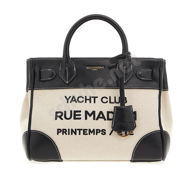 Rue Madam Paris Riviera Mini Tote Bag canvas schwarz