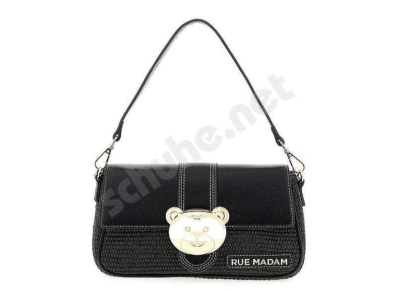Rue Madam Paris Teddy IT Bag Plage Straw nero