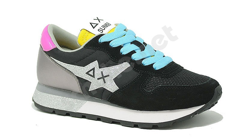 Sun 68 Ally Star Glitter Logo Black