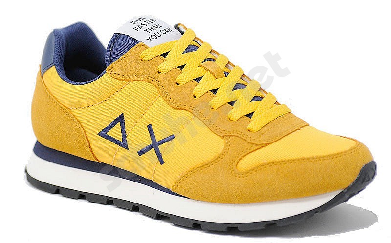 yellow and navy blue shoes