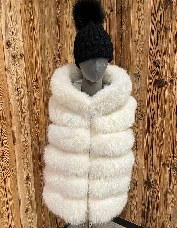 Suprema Gilet Fox Corto bianco