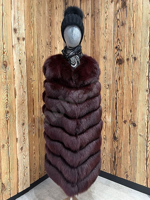 Suprema Gilet Fox Long bordeaux
