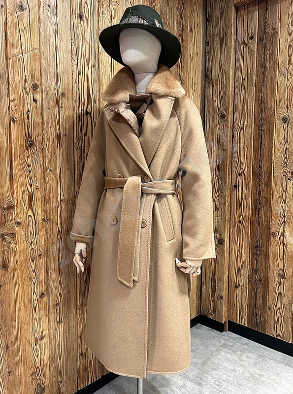 Suprema T1245 Cappotto Cashmere V caramel cashmere merz