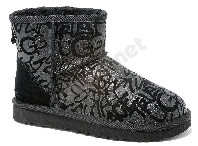 ugg classic mini sparkle black