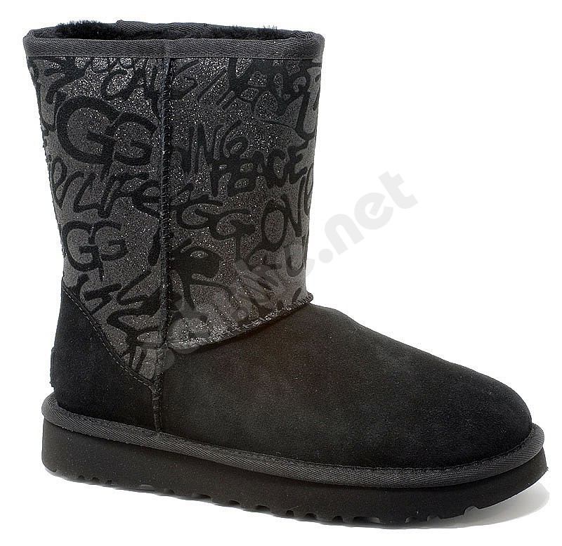 ugg short sparkle boots black