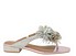 Kurt Geiger Pom Pom T Bar Flat Sdl Metal Bomb Argento