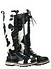Monpiz Anfibio Stringato fur black white Side